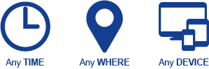 Icons AnyTime, AnyWhere, AnyDevice